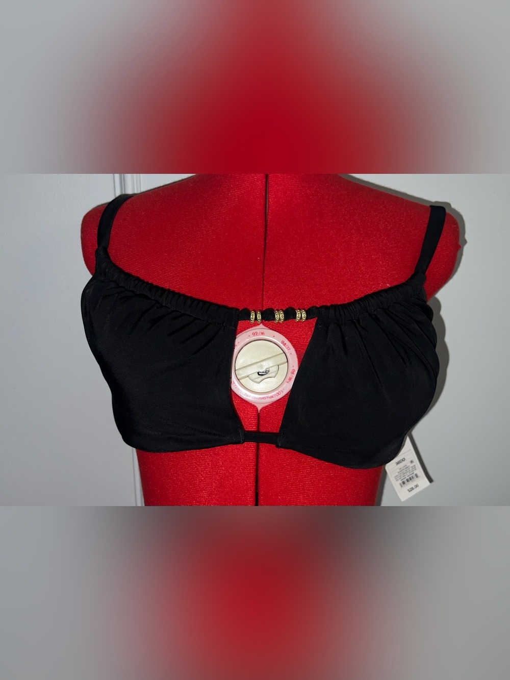 NWT Shade & Shore Women’s Black Boho Bikini Swimsuit top size 38DD